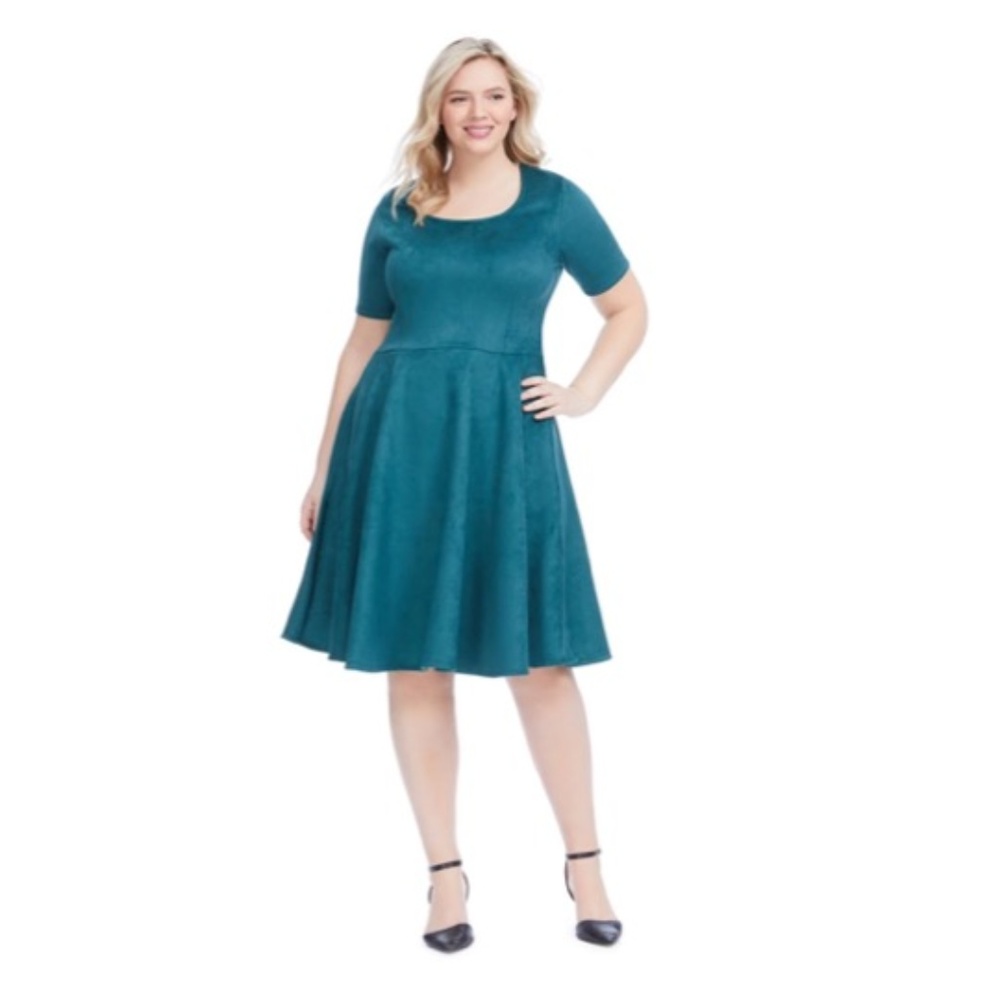 Hunter Green (Green-Teal) Fit and Flare Dress